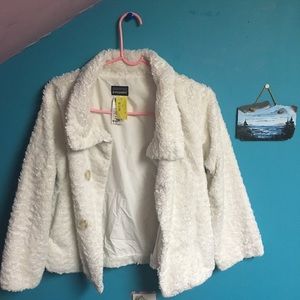 Patagonia furry white jacket
